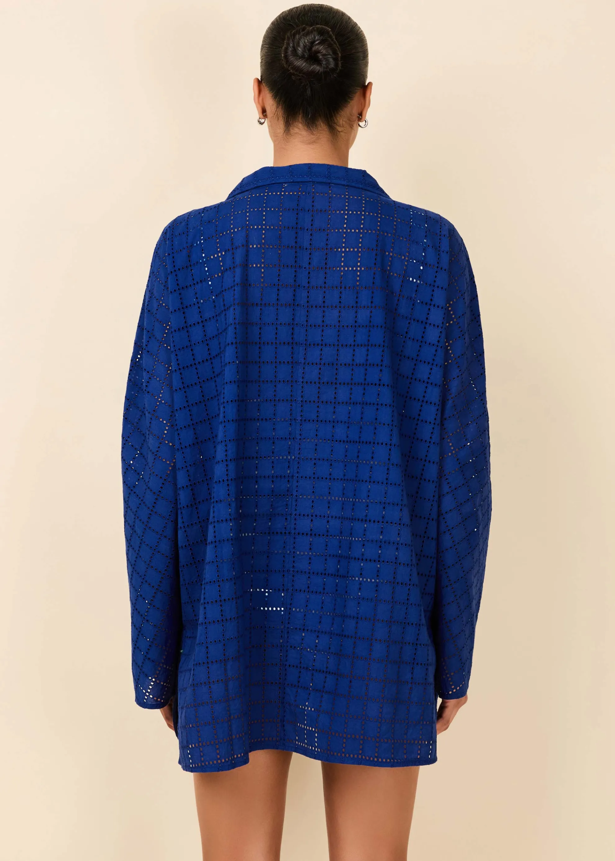 Alba Tunic Grid Eyelet Maritime Navy