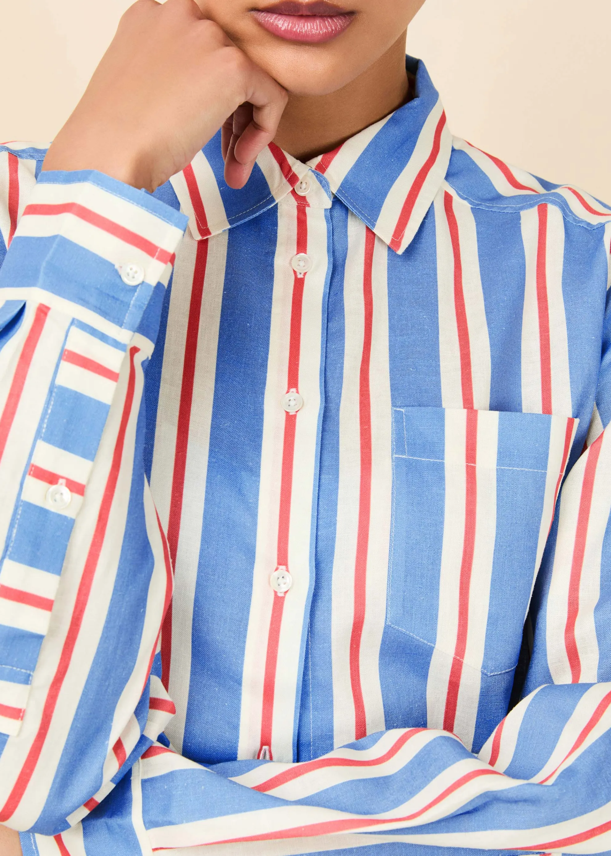 Avril Button Down Americana Stripe