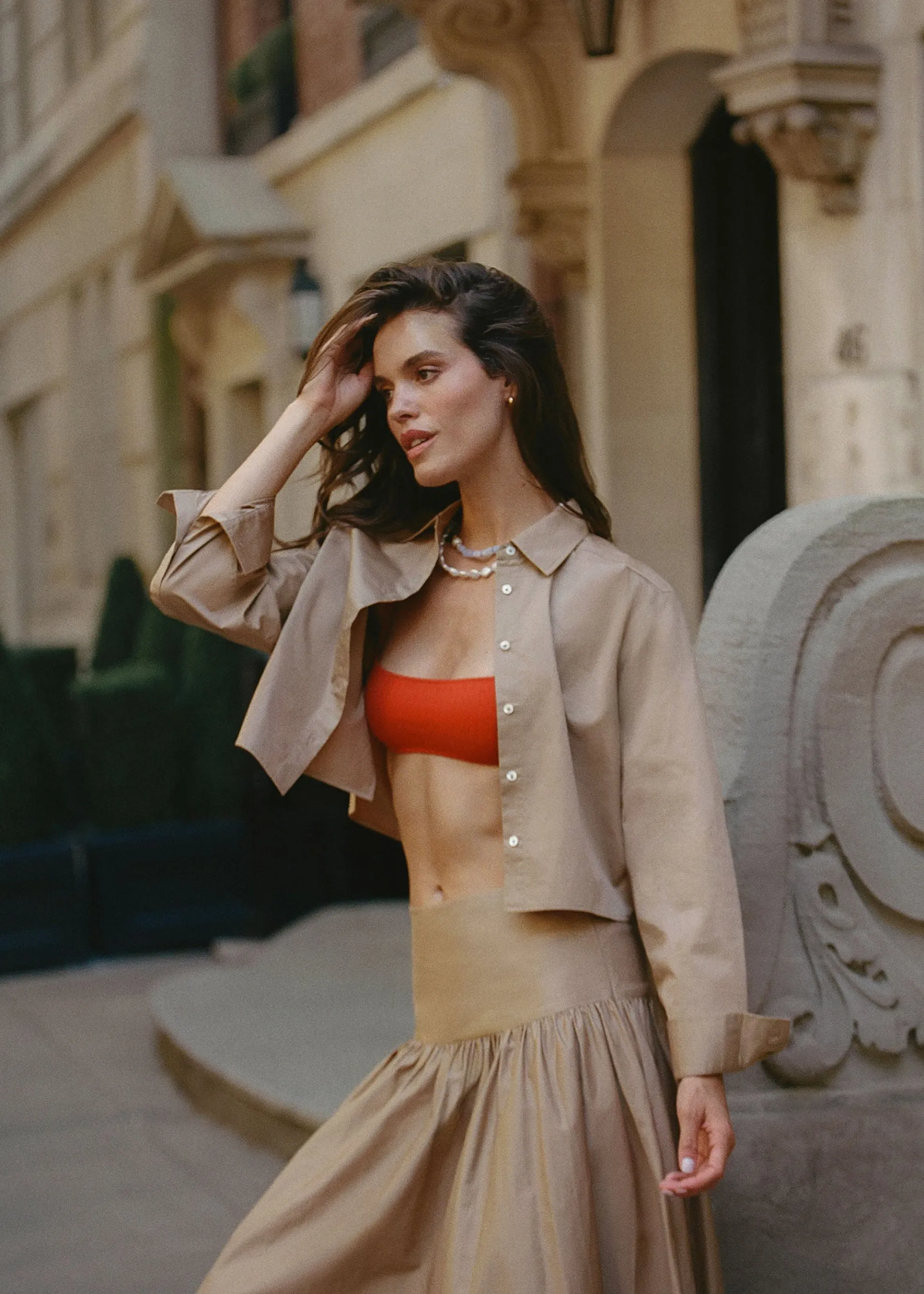 Cropped Avril Top Camel