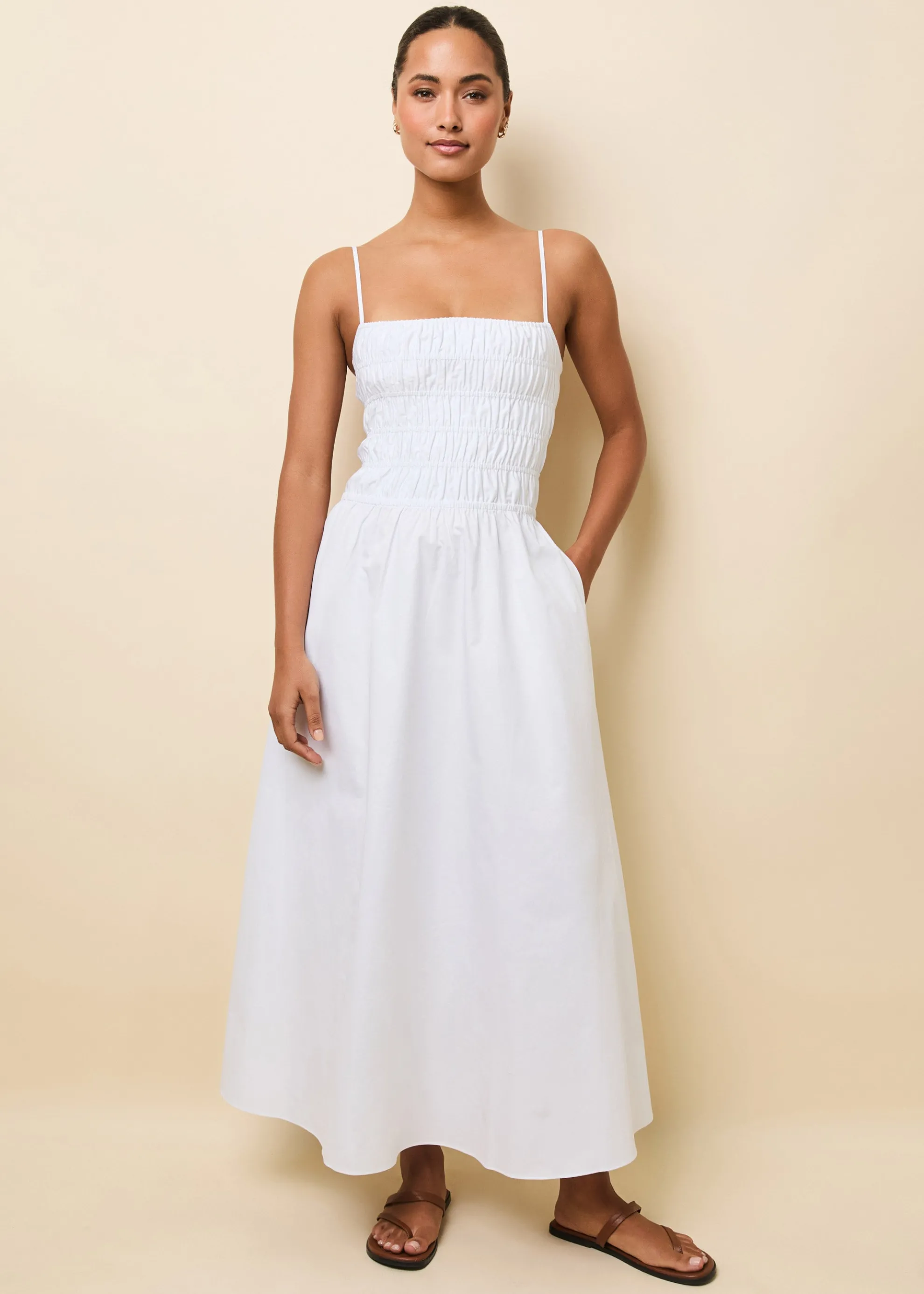 Delta Midi Dress Optic White