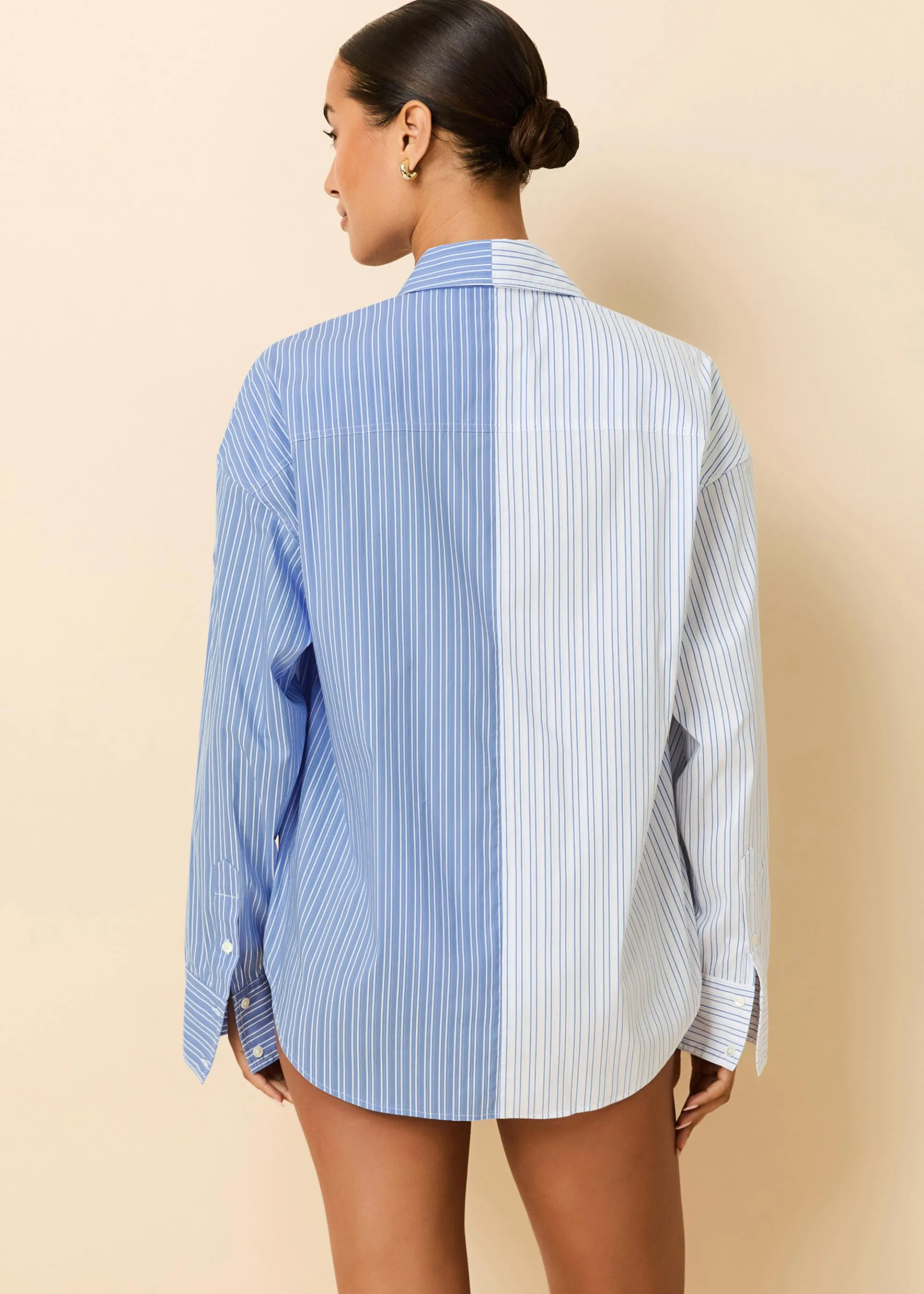 Dylan Button Down Shirt Blue Stripe Shirting