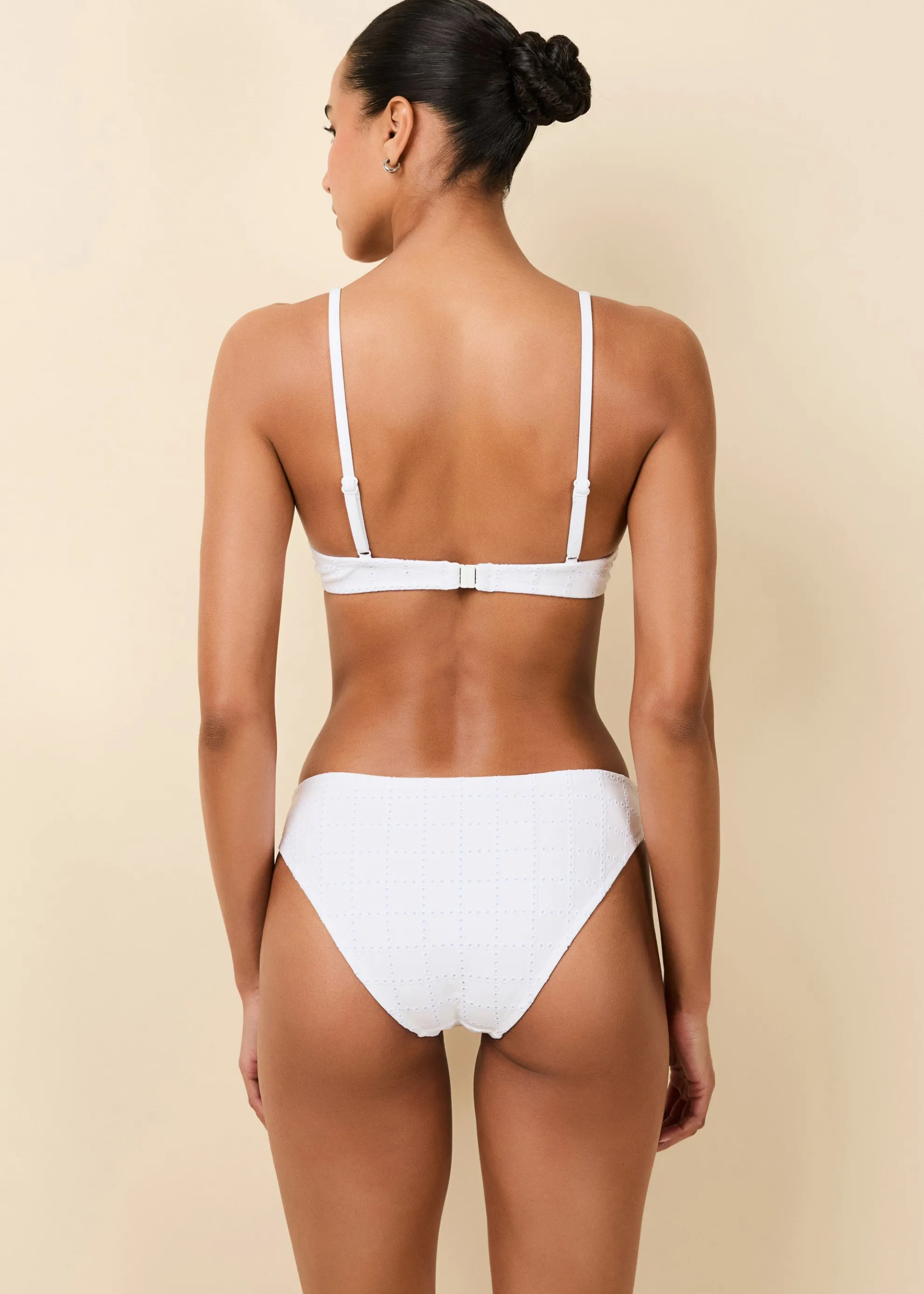 Eva Eyelet Bikini Bottom Optic White