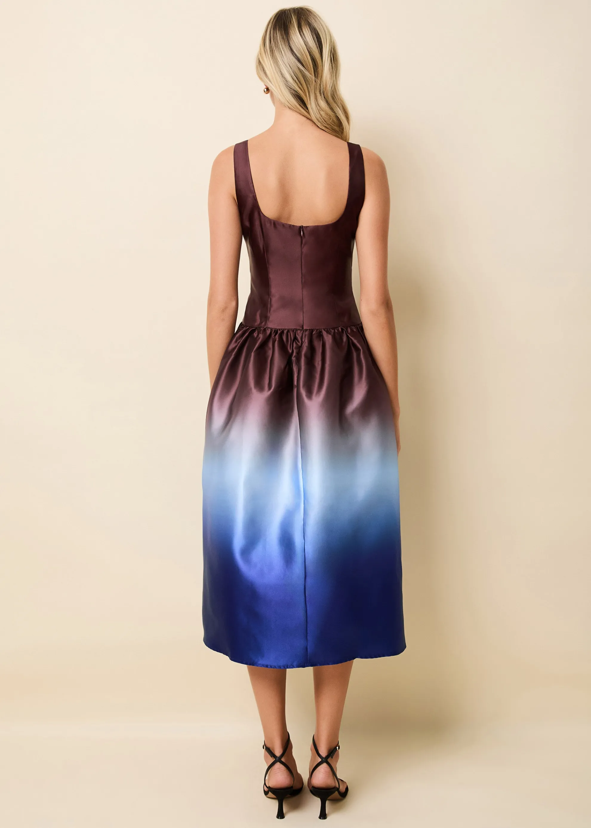 Gianna Dress Ombre Twilight / Raisin Brown