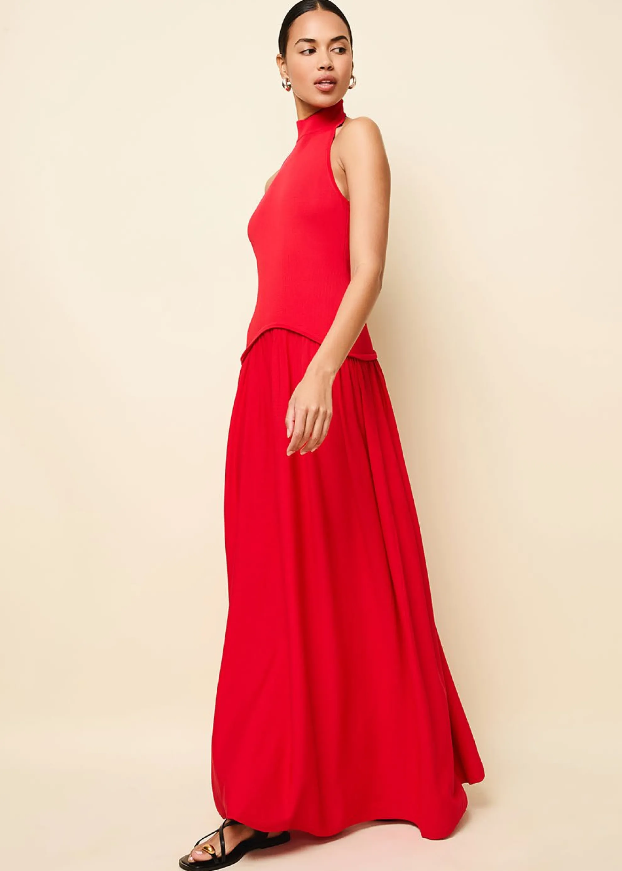 Halter Soglio Dress Apple Red