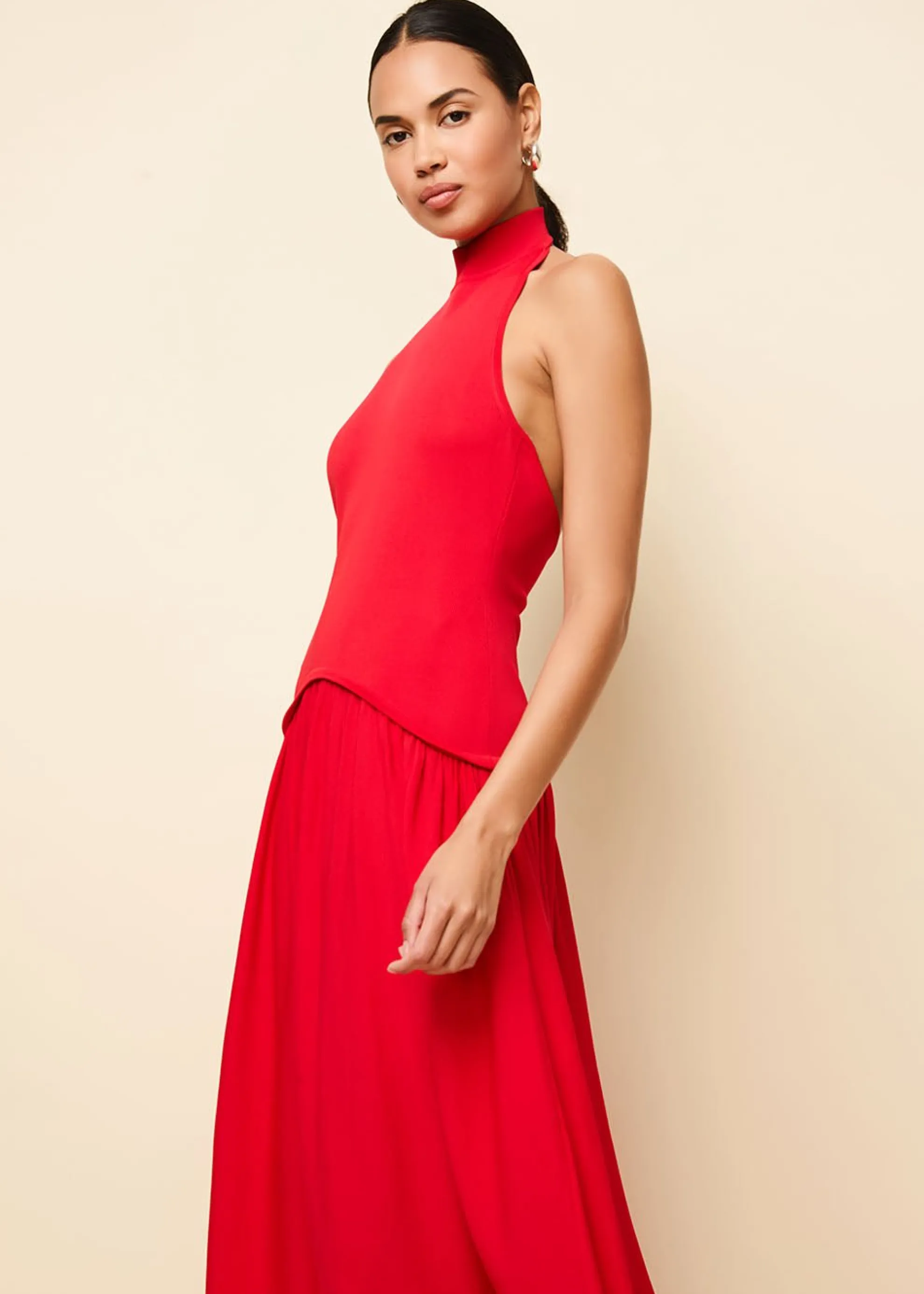 Halter Soglio Dress Apple Red