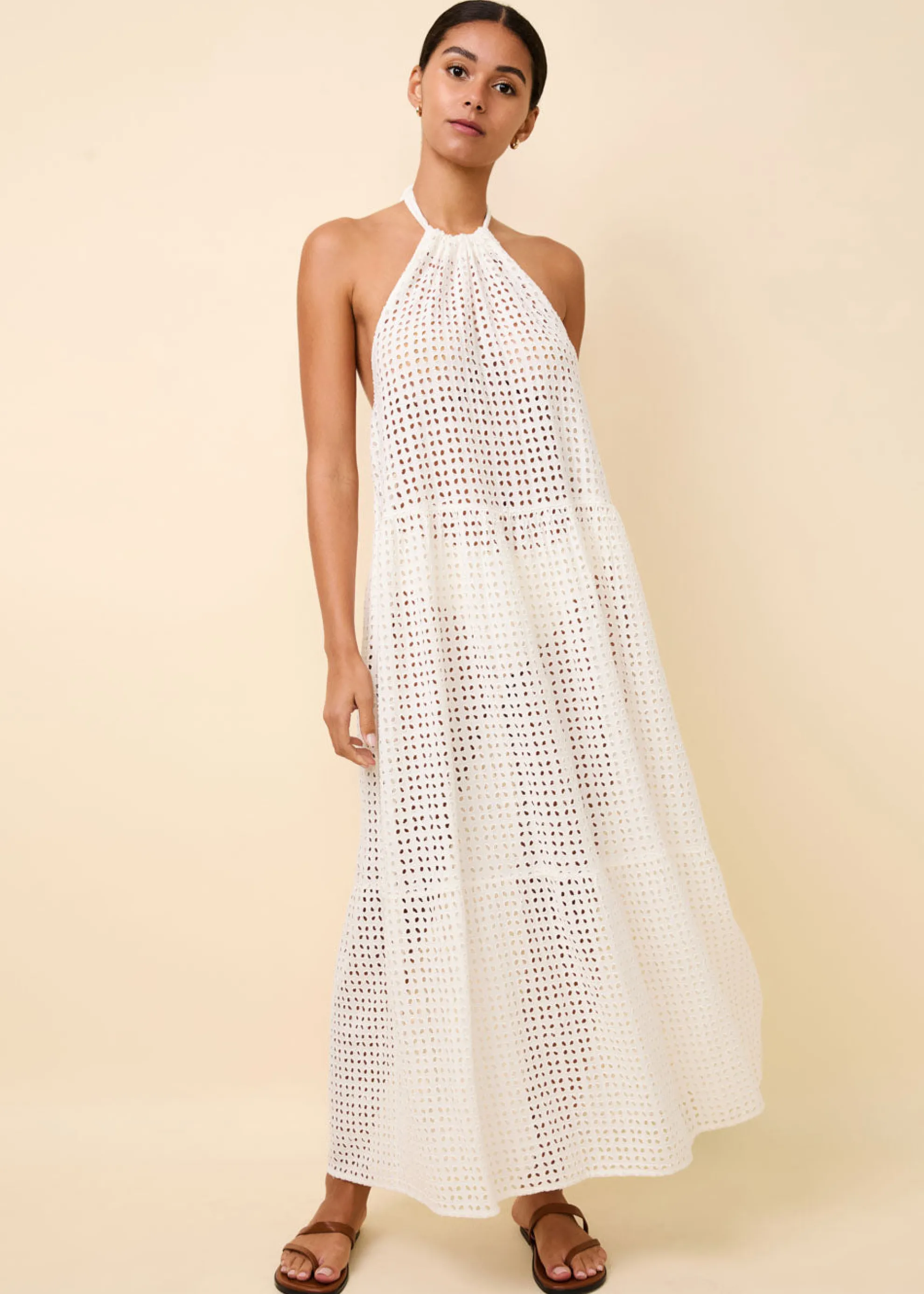 Kai Dress Leaf Eyelet Brule