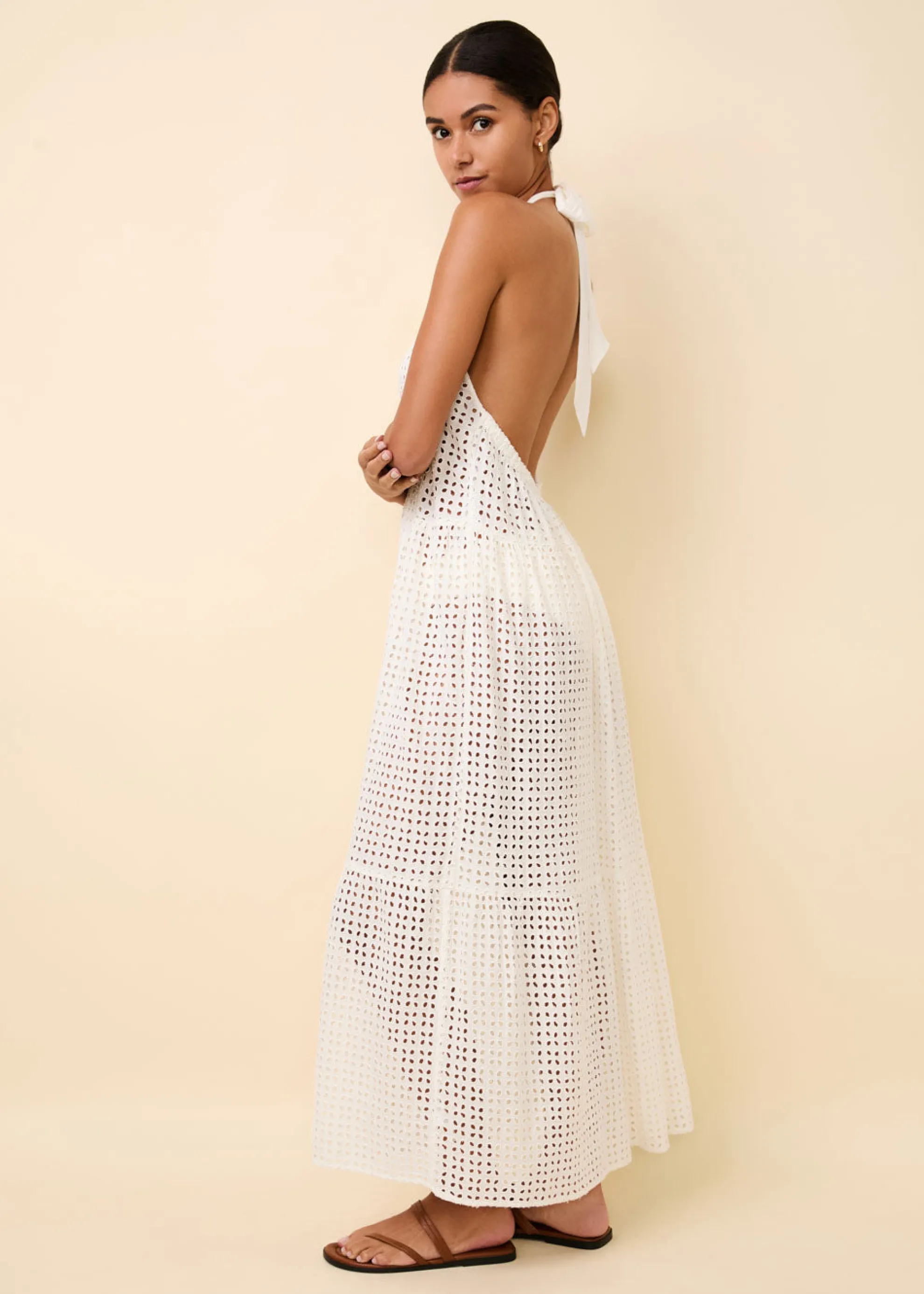 Kai Dress Leaf Eyelet Brule