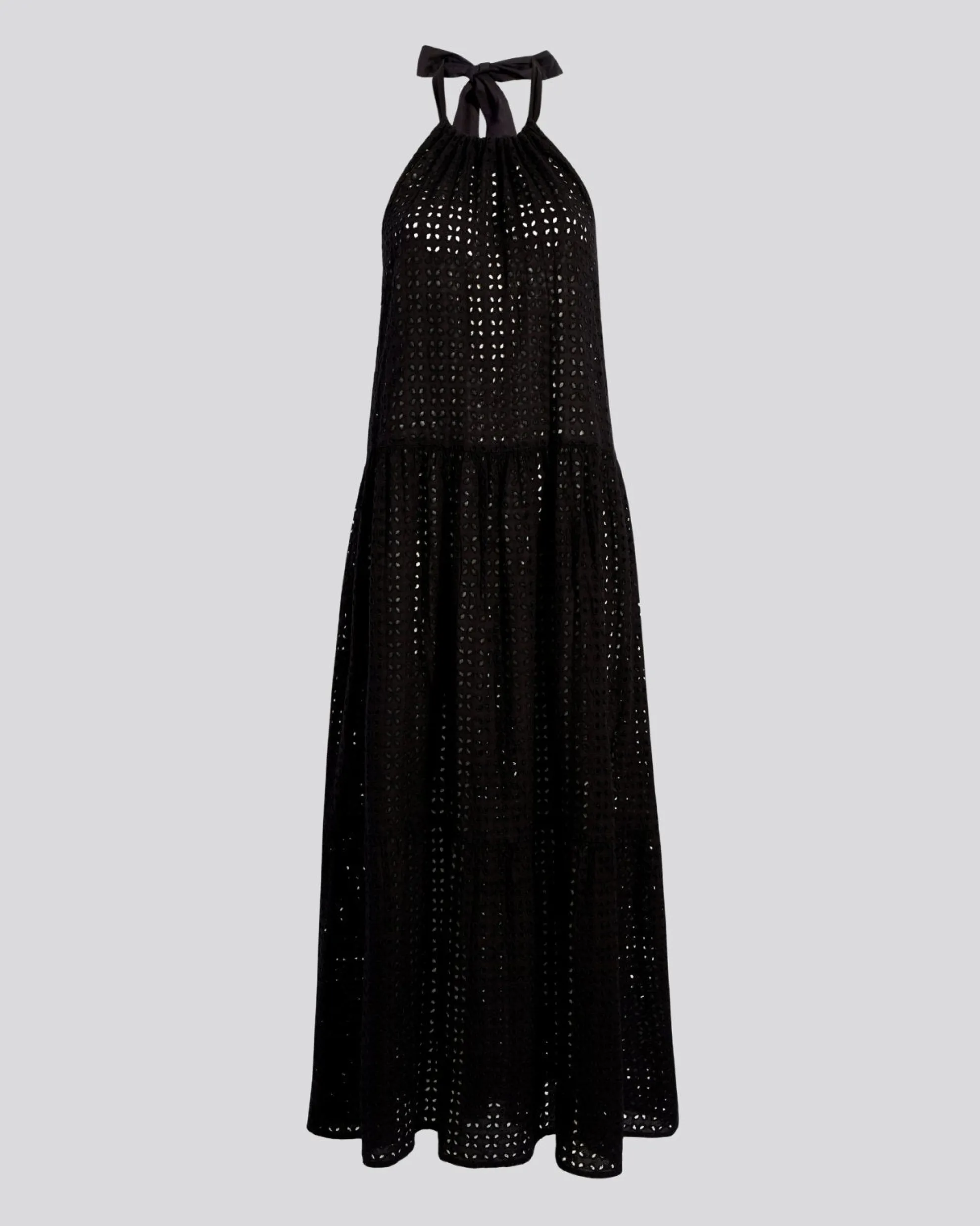 Kai Dress Leaf Eyelet Noir