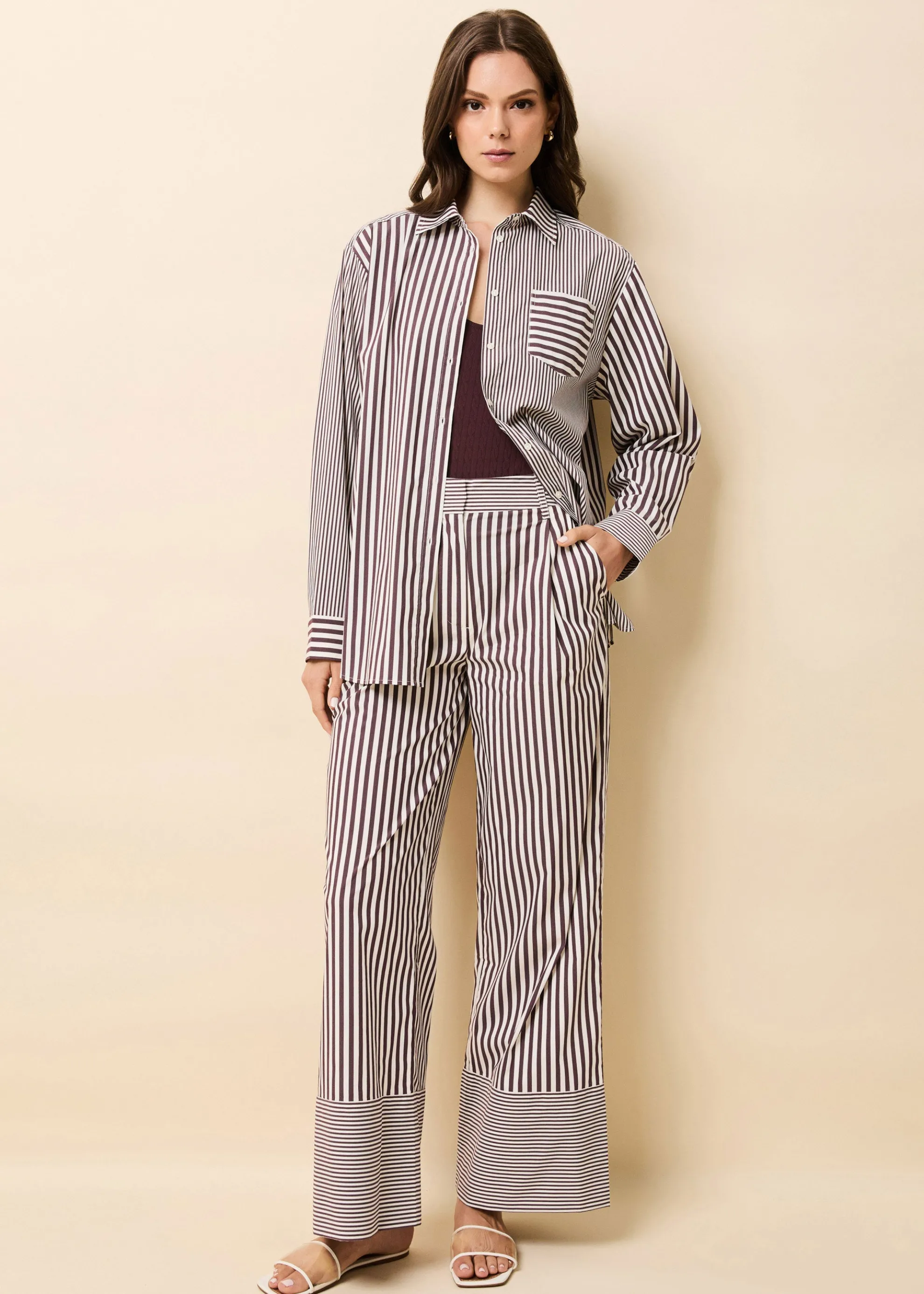 Marnie Pant Raisin Brown / Brule Stripe