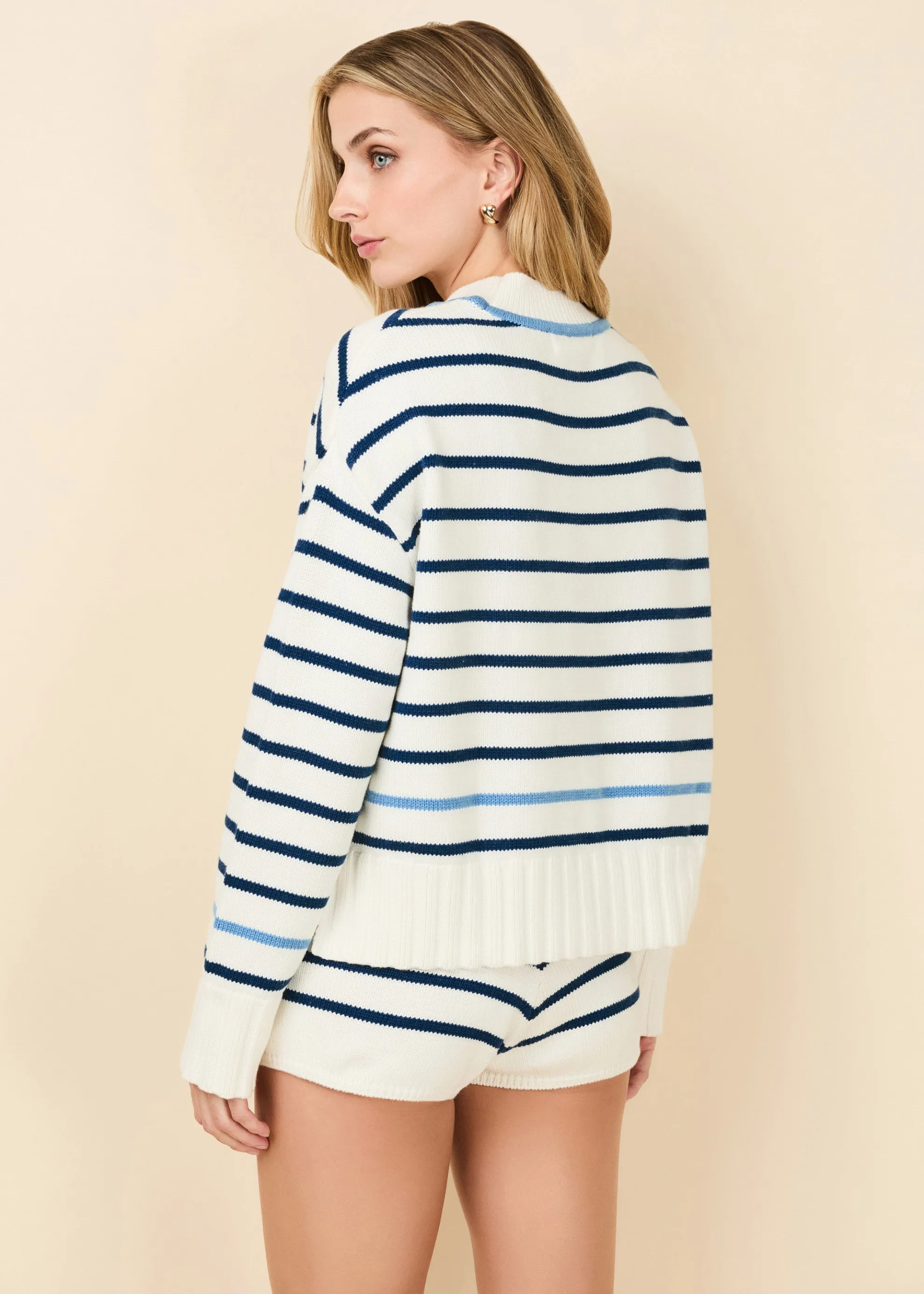 Maxine Sweater Maritime Navy Breton Stripe