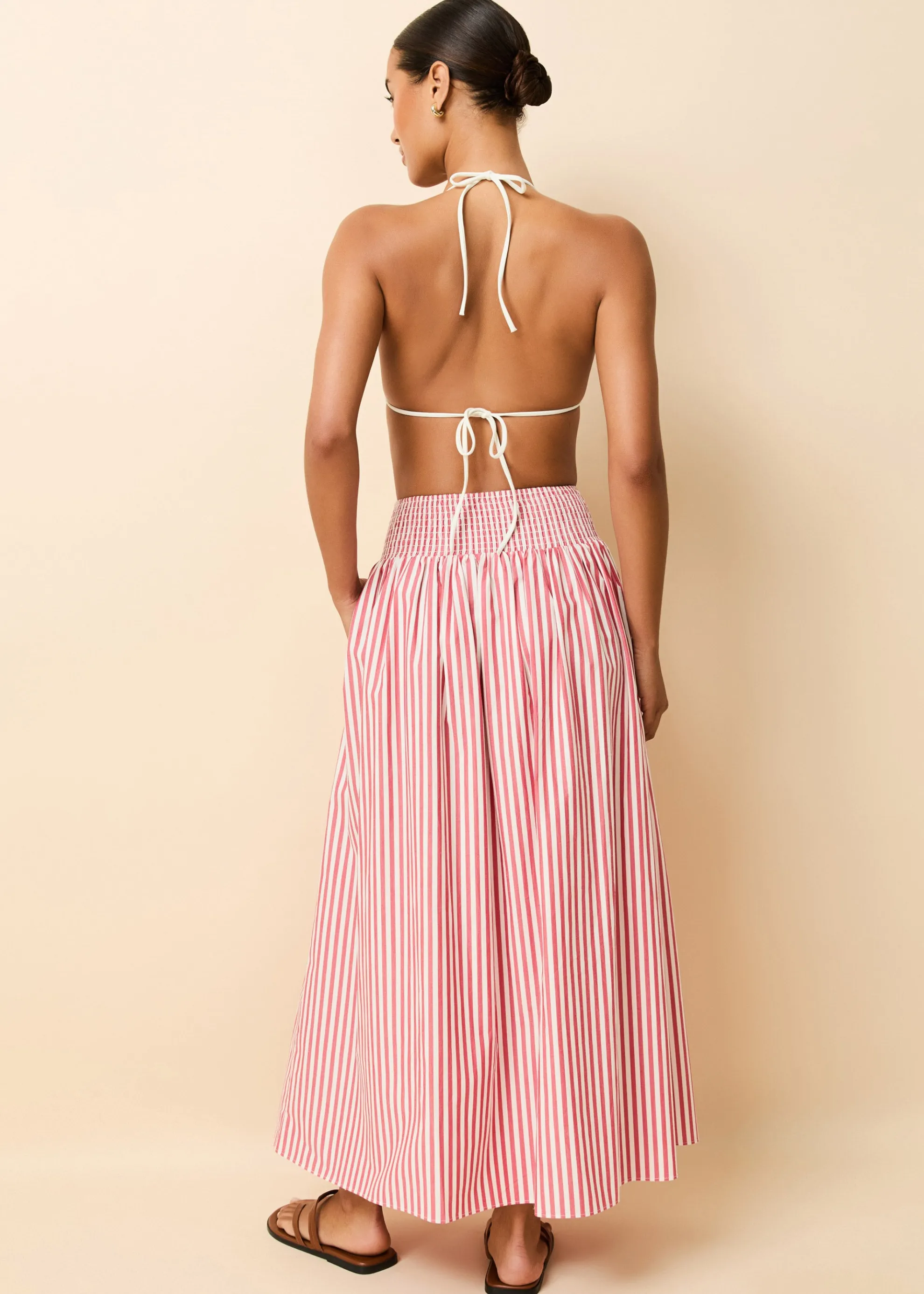 Noreen Skirt Washed Red / Optic White Stripe