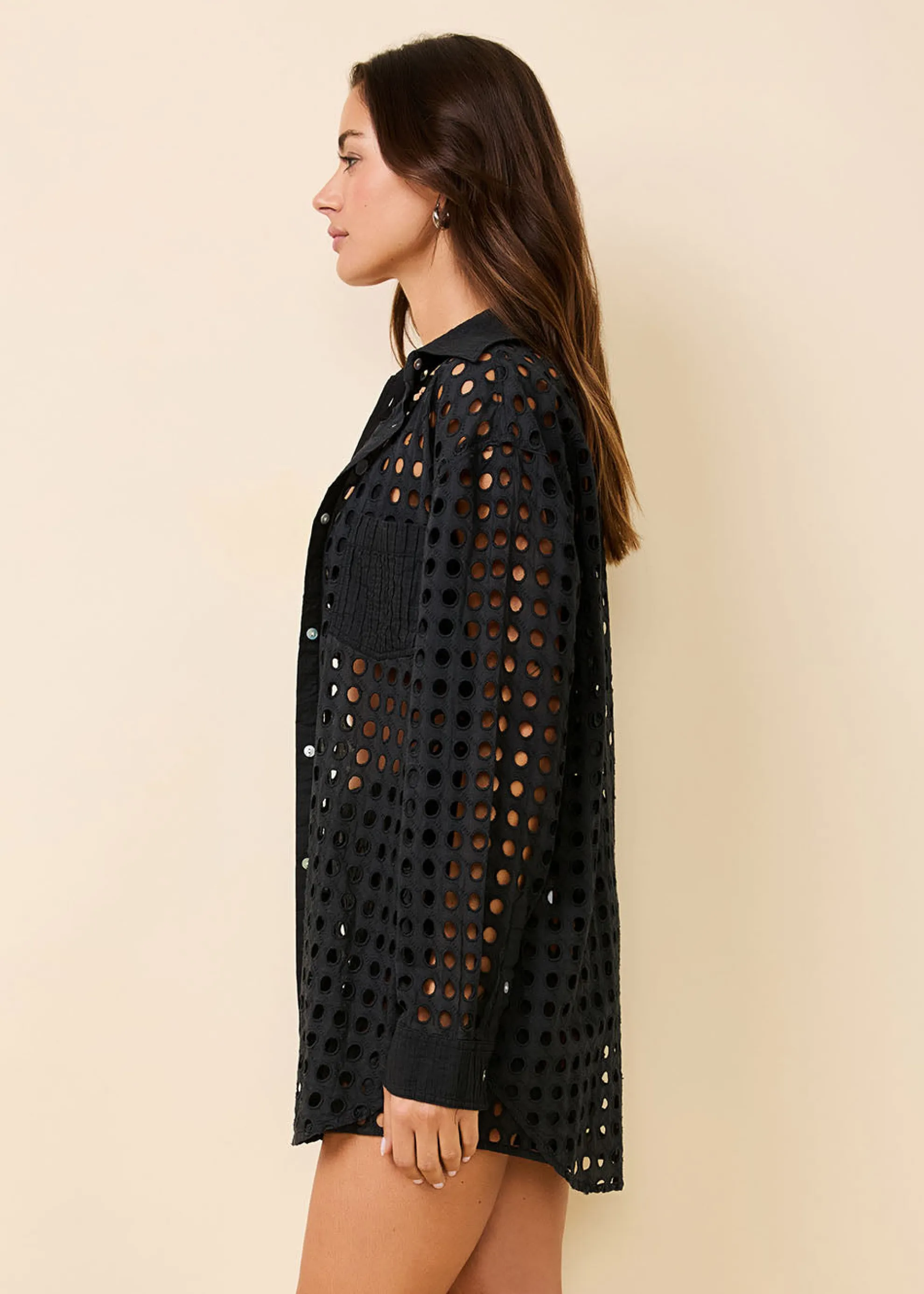 Oxford Tunic Classic Eyelet Noir