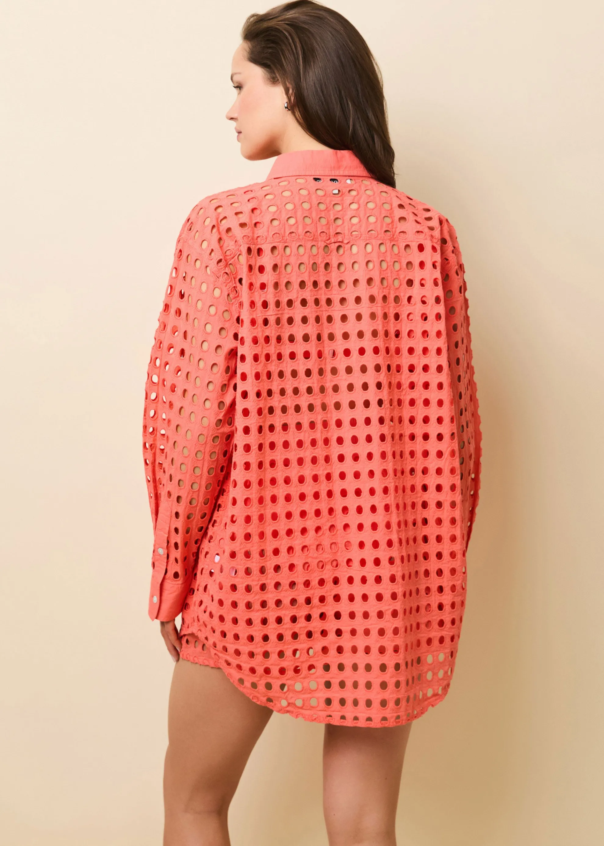 Oxford Tunic Classic Eyelet Coral