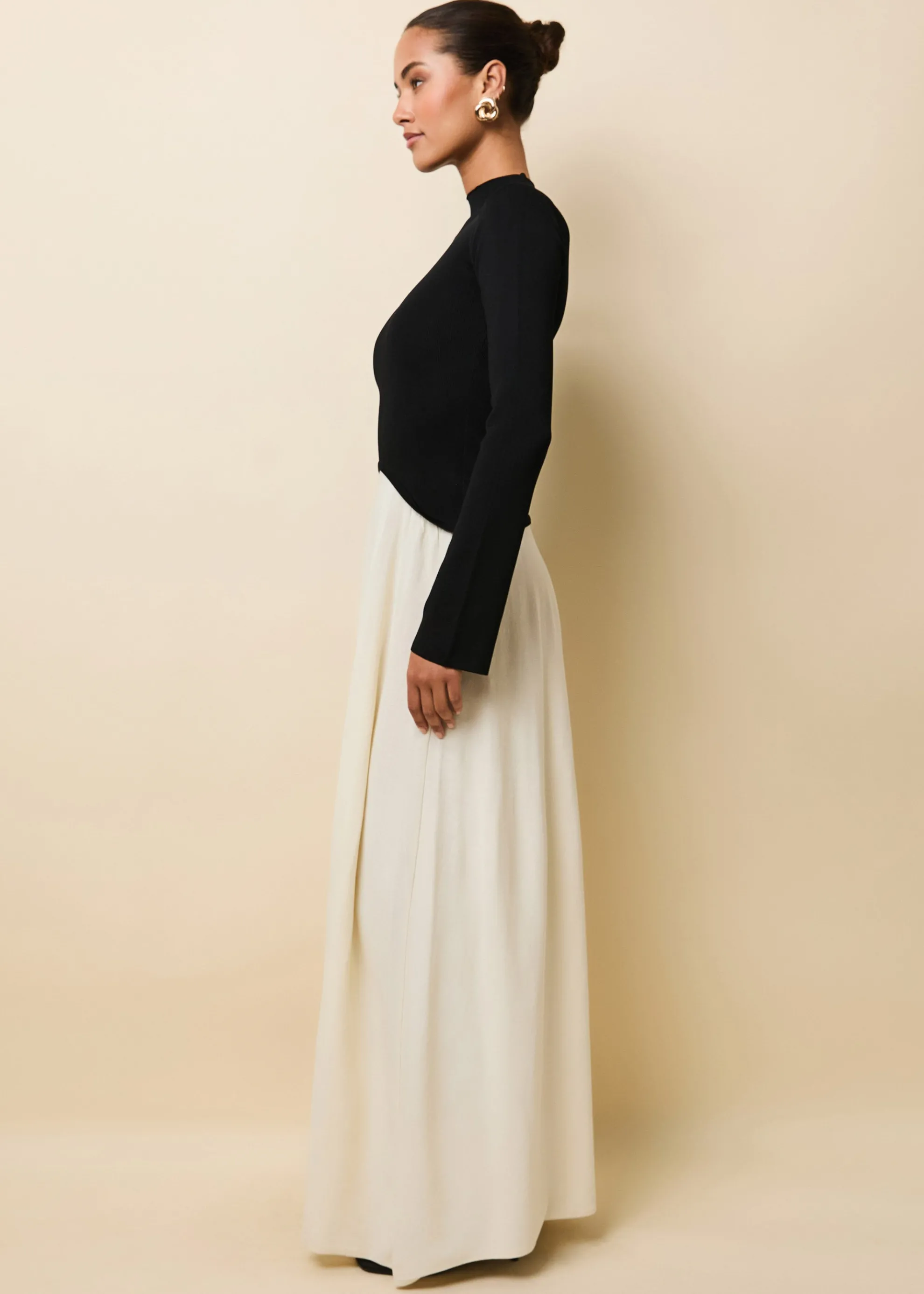 Soglio Dress Ecru / Noir