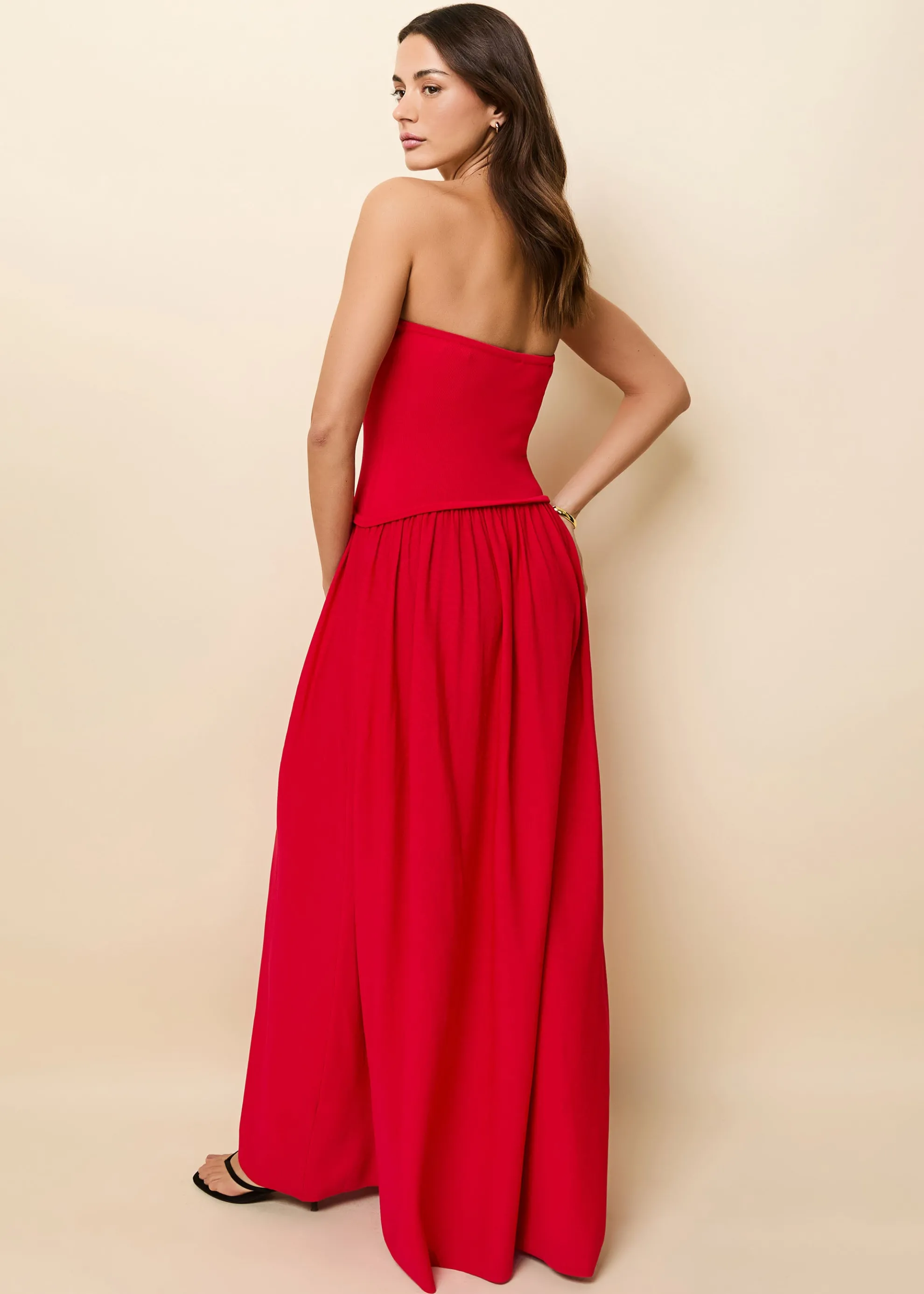 Strapless Soglio Dress Lipstick Red