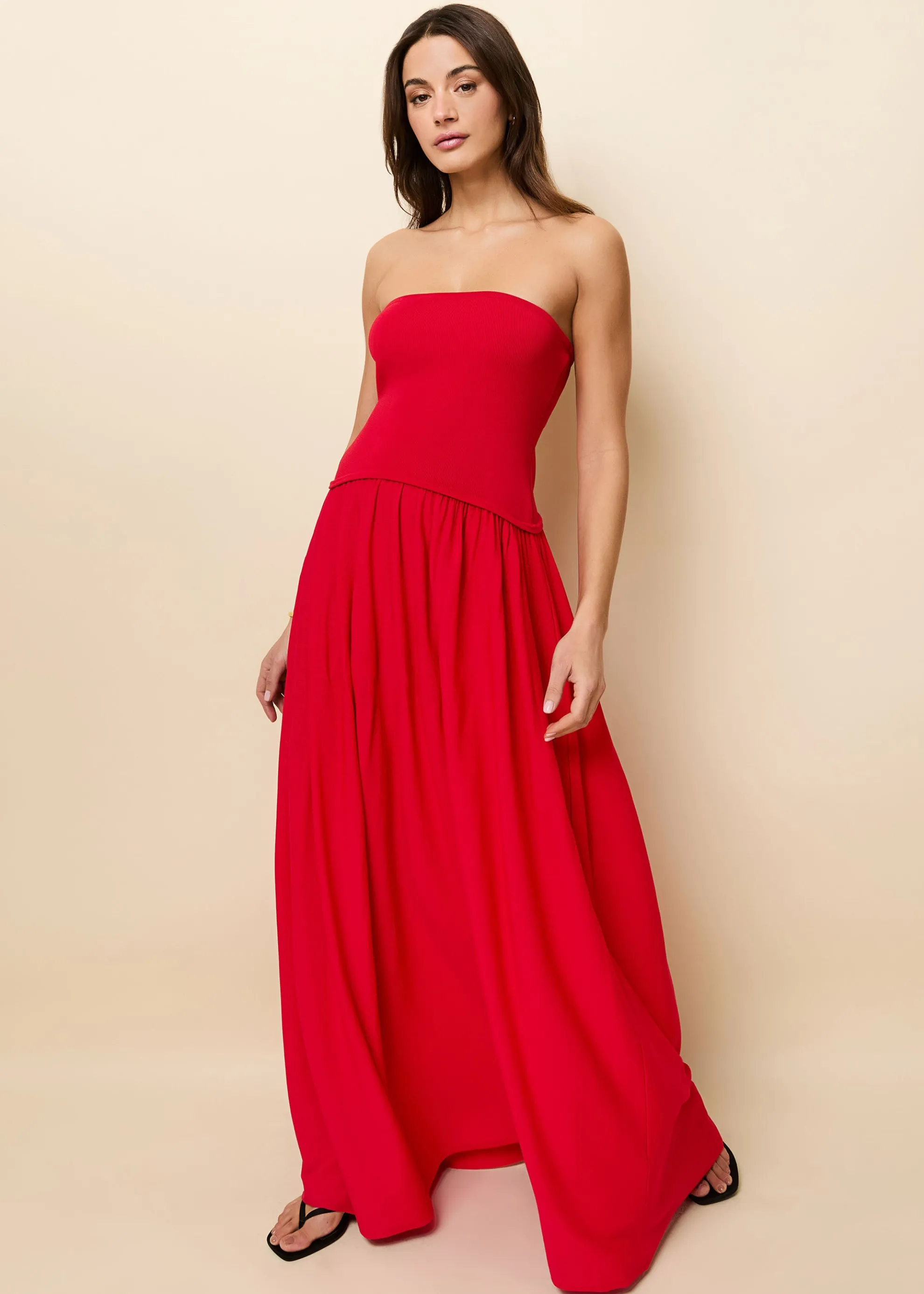 Strapless Soglio Dress Lipstick Red
