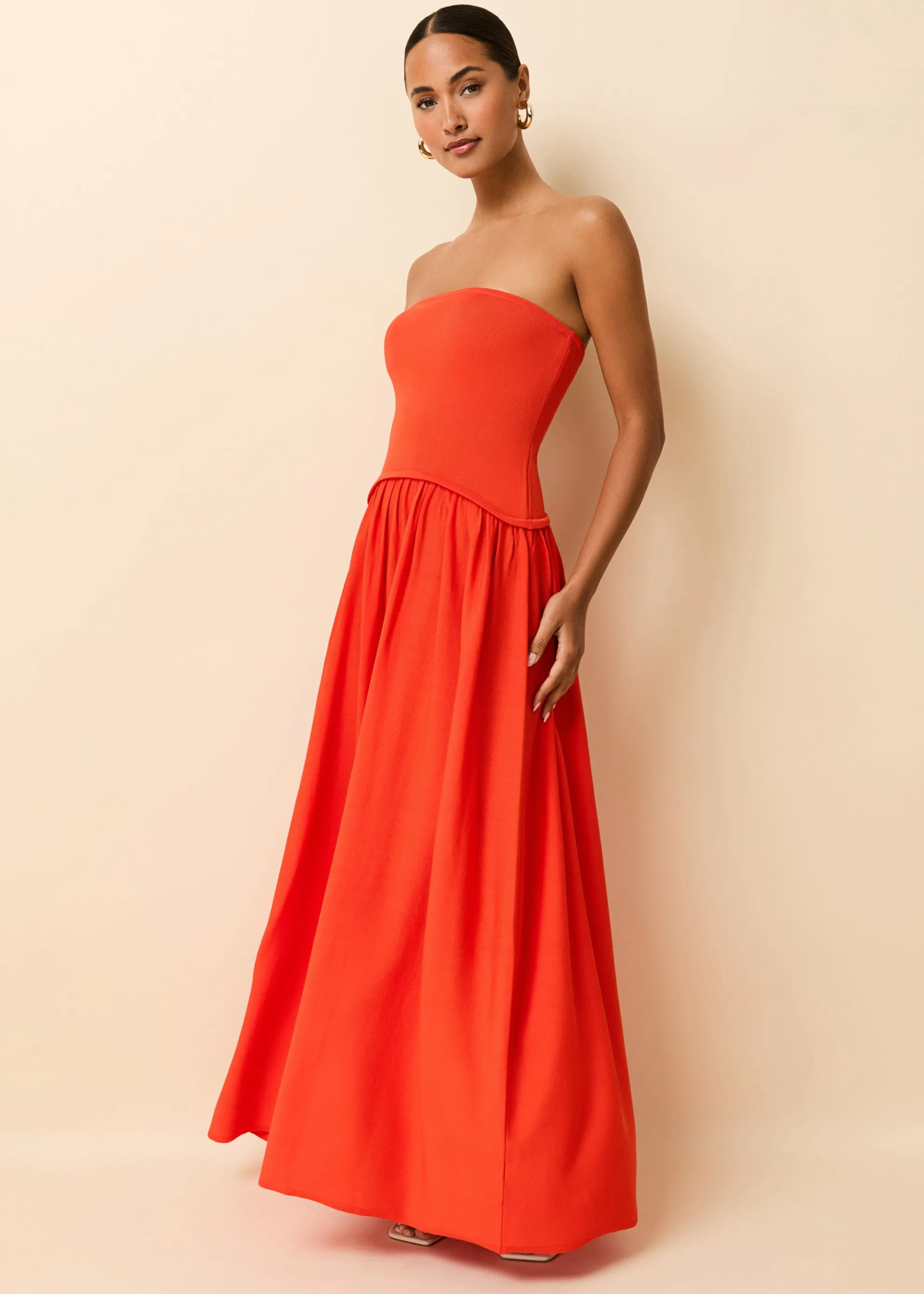 Strapless Soglio Dress Lava