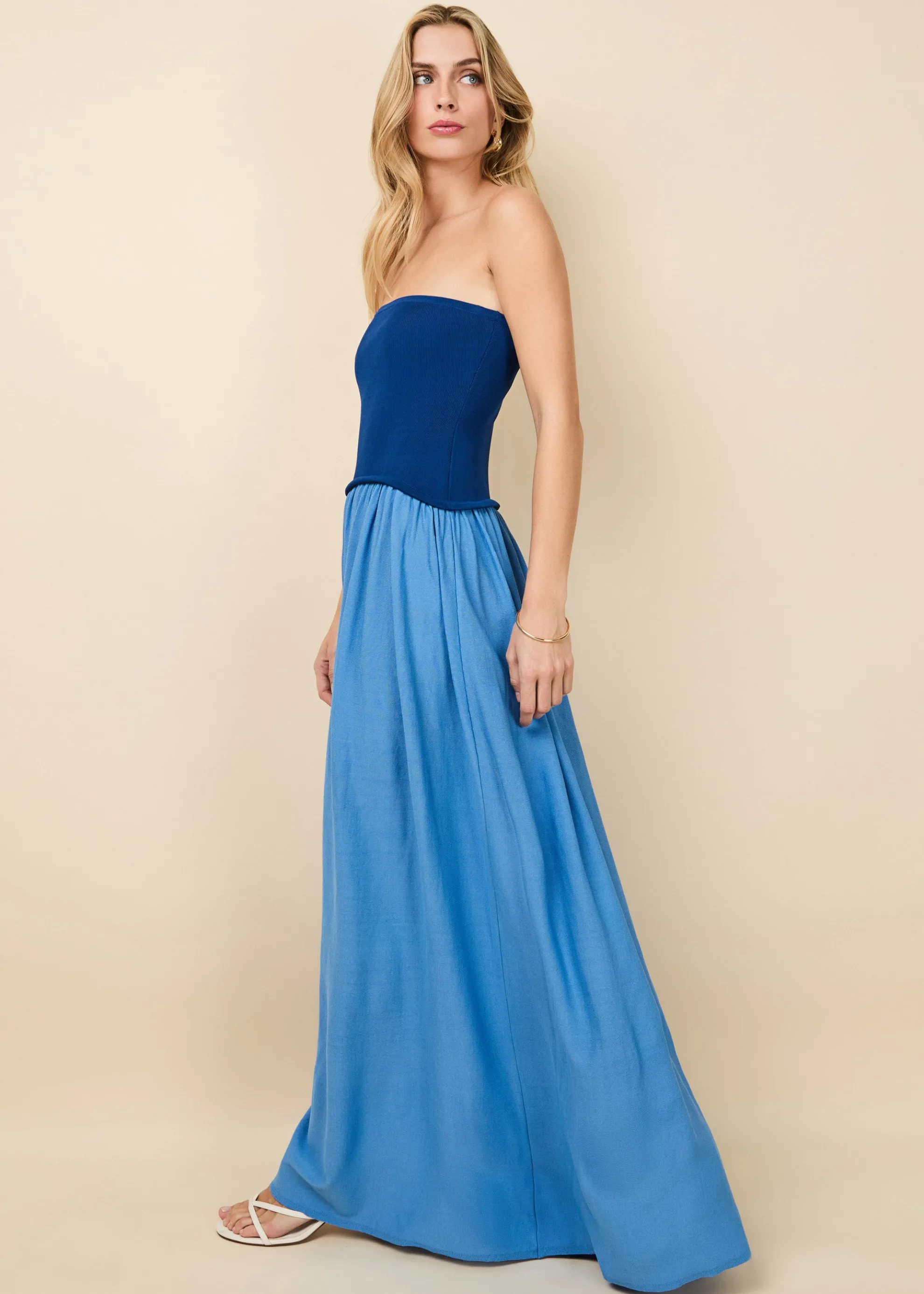 Strapless Soglio Dress Maritime Navy / Marina Blue