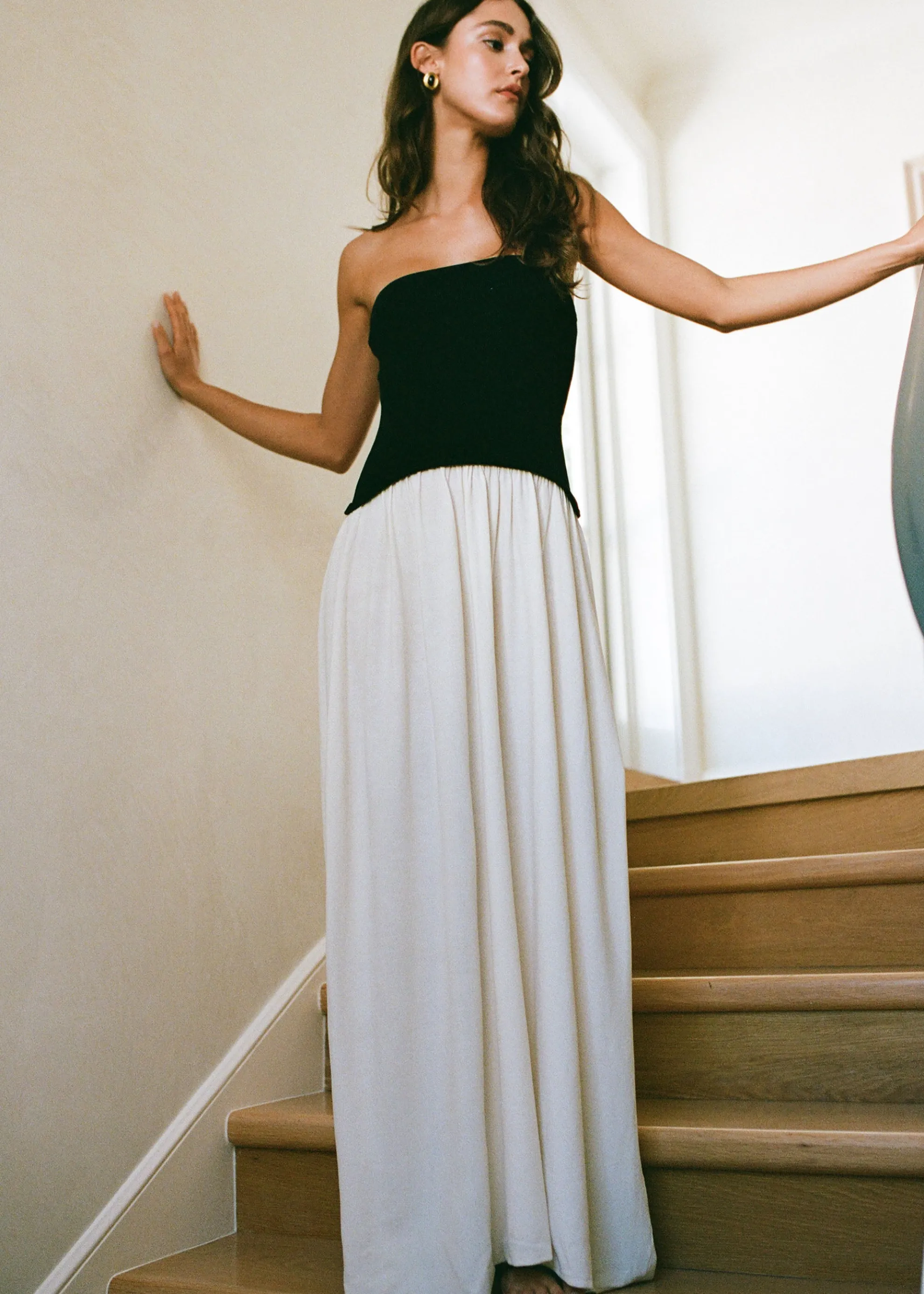 Strapless Soglio Dress Noir / Brule